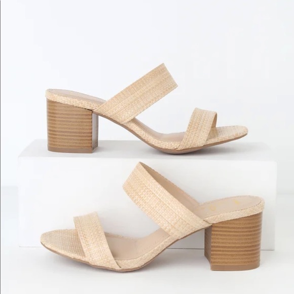 Cute, raffia block heel sandals from Lulus. Size 6 - Picture 6 of 6